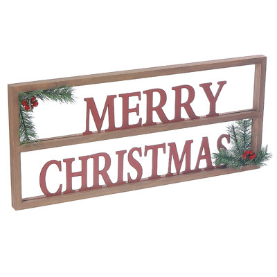 Panneau encadré en bois (Joyeux Noël)