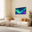 Ensemble de 1 tableau sur toile à motifs abstraits géométriques de vagues et de triangles-754165635