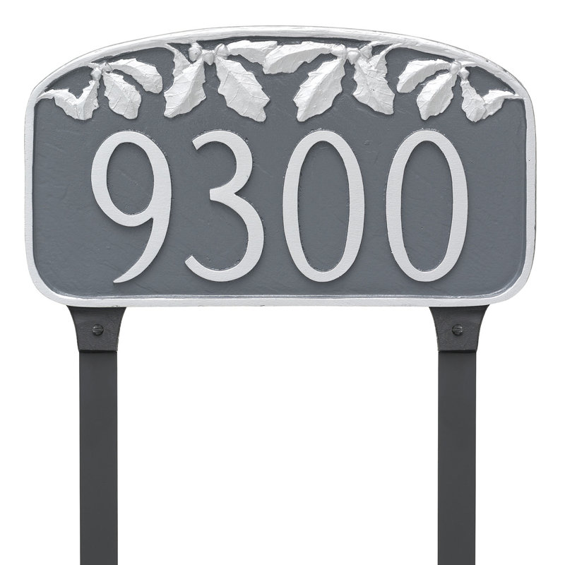 Oval Wall Plaque, Yes, Navy/Silver