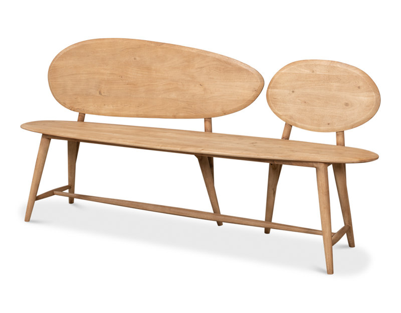 Melva Solid Wood Dining Bench, Beige