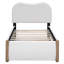 Lit plateforme simple tapissier avec pieds de support en bois et lit gigogne simple