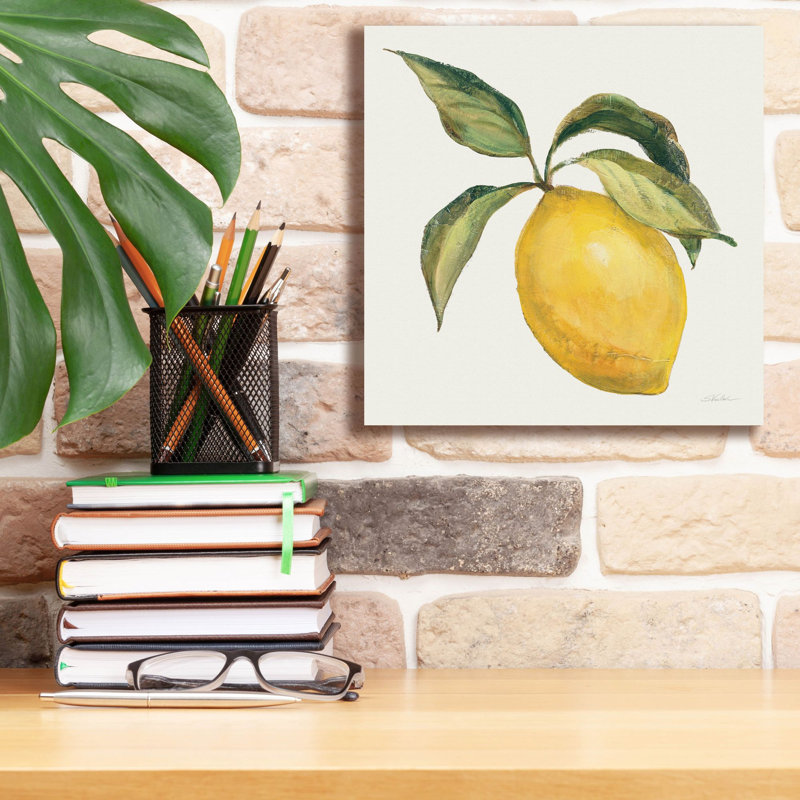 «Le Citron On Cream» par Silvia Vassileva, art mural sur toile, H 12 po x l 12 po