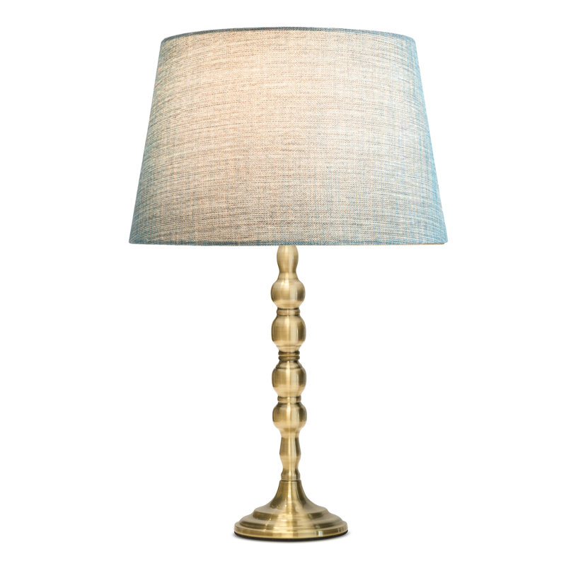 Waukena 50cm Candlestick Table Lamp, Blue/Gold, Gold, 50cm H x 30cm W x 30cm D