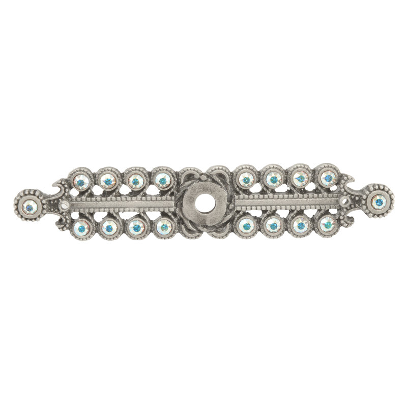 Caché small elongated escutcheon with Swarovski Clear Crystals in Oil Rub Bronze, Satin