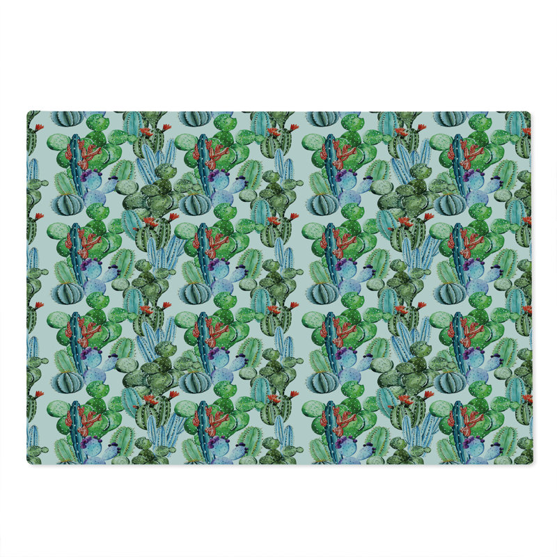 Ambesonne Cactus Cutting Board Large Size Hawaiian Summer Theme Multicolor