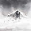 «Mountain peak - Black & White Landscape», reproduction encadrée-1762460226