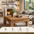 31.5" Solid Wood Square Coffee Table for Living Room, Rustic Brown