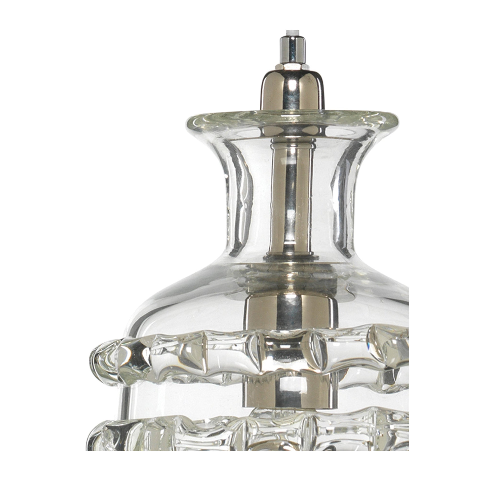 Ribbon Single Light Glass Dimmable Pendant, Clear