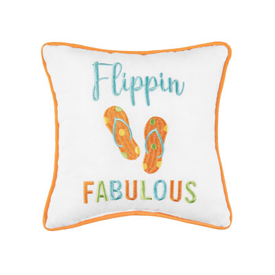 Flippin Fabulous Embroidered Throw Pillow