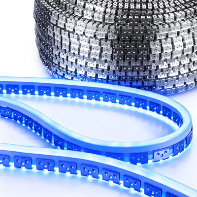 Yescom 328-ft 8 x 10mm Commercial RGB Rope Light Stainless Steel Channel Mounting Track, Flexible Silver Metal Customizable Neon Channel