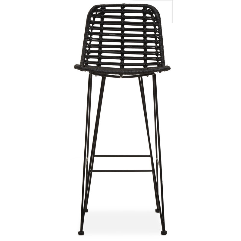 Counter Stool with Metal Frame, Black