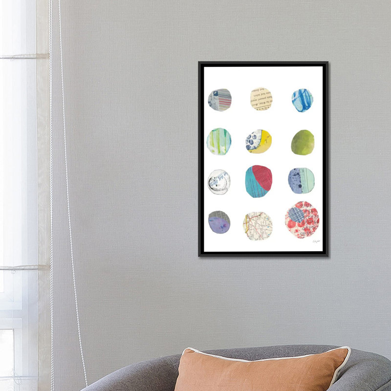 « geometric collage ii », impression sur toile, H 26 po x l 18 po x P 1,5 po, Toile avec cadre noir, Pas de tapis