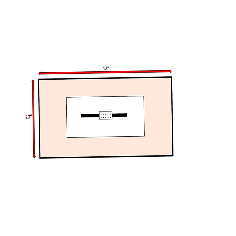 Table de foyer d'extérieur au gaz 25 H x 42 W avec couvercle