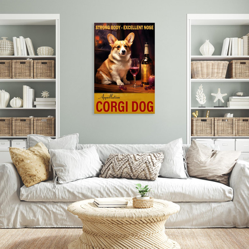 Appellation Corgi Dog sur toile, H 20 po x l 16 po x P 1,25 po