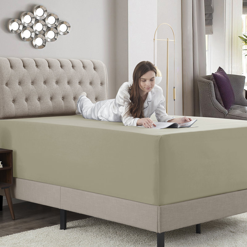 Drap-housse uni Empyrean Bedding, ISE, Drap-housse de taille simple