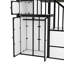 Lit superposé en métal en forme de château avec garde-robe et rangement multiple-2115097680