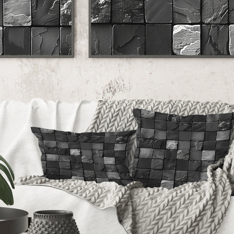 Aucun motif - coussin décoratif moderne, H 16 po x l 16 po
