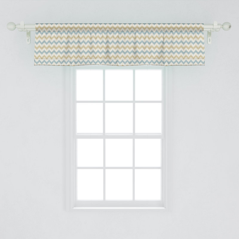 Ambesonne Valance Pack of 2 Herringbone Line Pattern, 42" W x 12" L