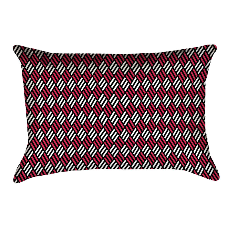 Coussin Katelyn Elizabeth, Noir / rouge, Simili suède