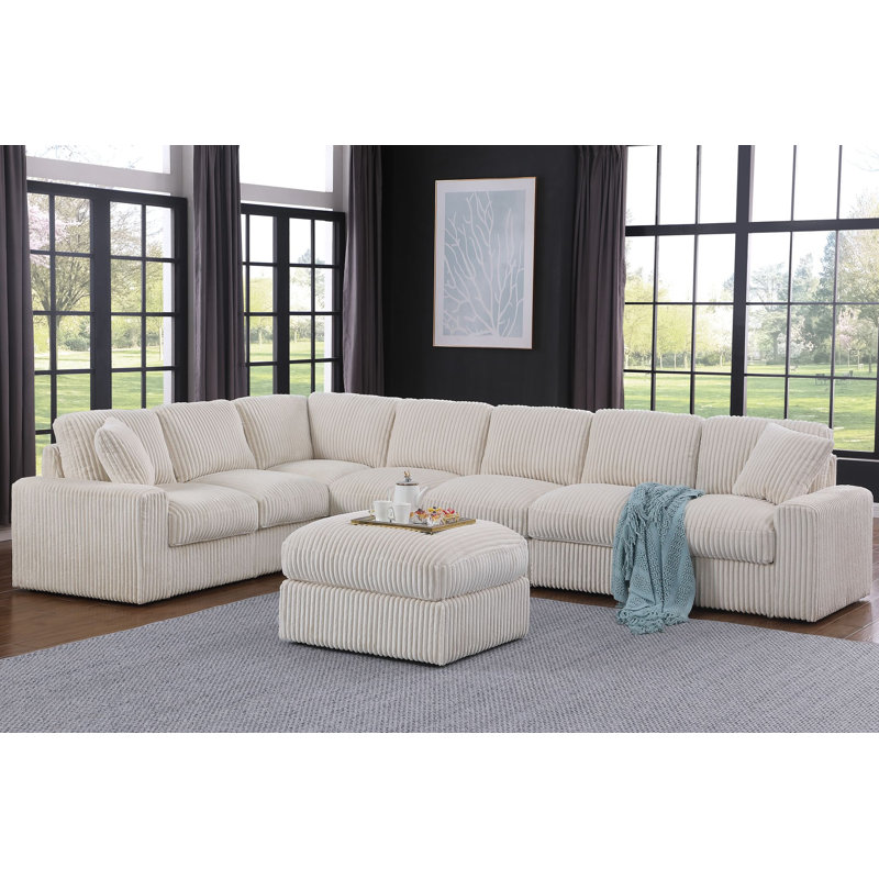 Canapé modulaire Balliet, Polyester beige