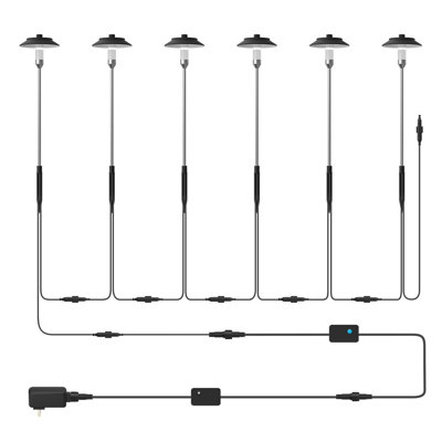 RGBW Smart Path Light 6-Pack, 6W Dusk-To-Dawn IP66 Waterproof