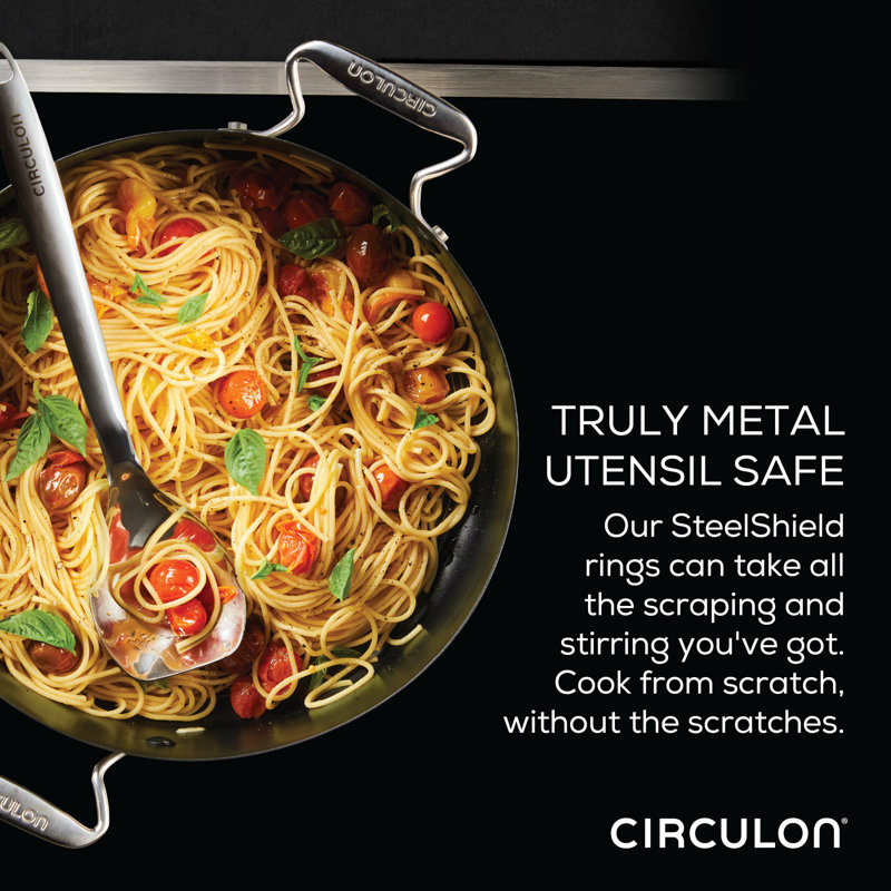 Circulon Steelshield 7.5 qt Nonstick Stainless Steel Stock Pot with Lid