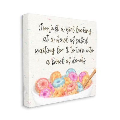 «Just a Girl Looking a Bowl of Donuts Food» par Ziwei Li - impression d'art graphique