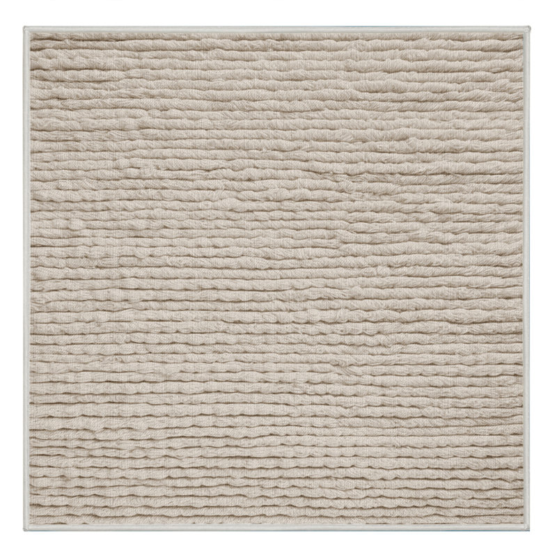 Tapis beige uni lavable à la machine, Carré 5 pi