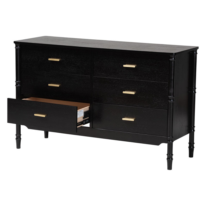 Commode en bois noir avec tiroirs Baxton Studio Marisela
