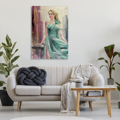 Elegant Blonde in Dress Canvas, design by Lucille Lee