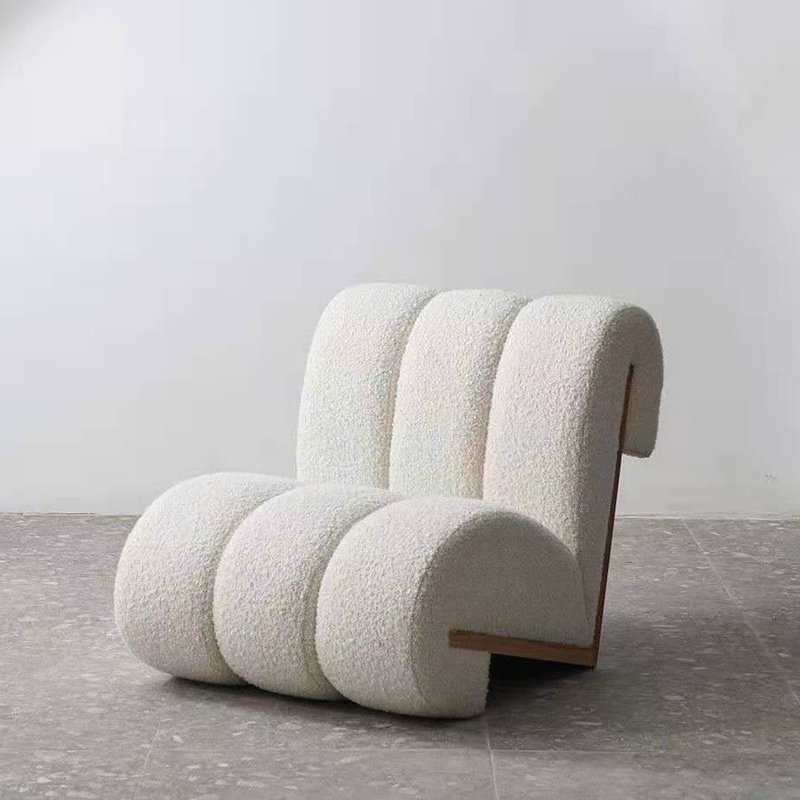 Armless Sherpa Single Backrest Sofa