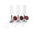Set Of 6 Optic Flute Glasses With Straight Structure And Wood Stem