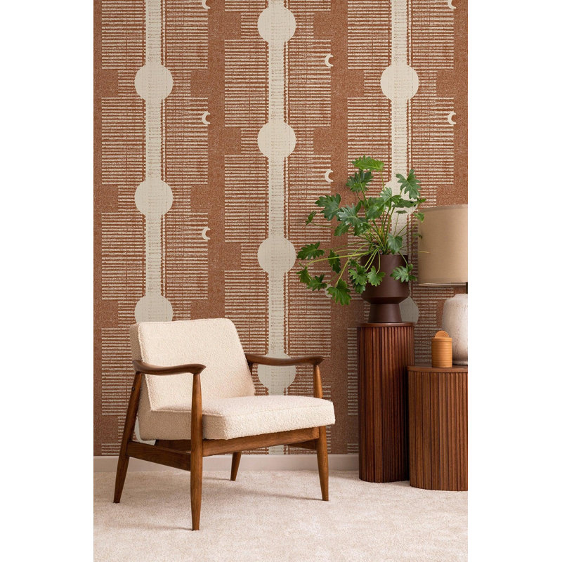 Inyanga Wallpaper, Red Clay, Faux Grasscloth, Non-Pasted