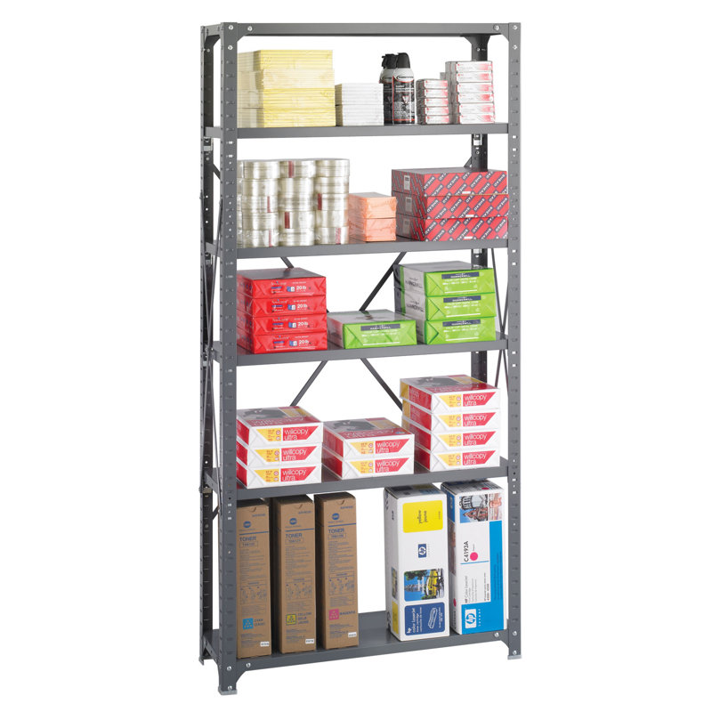 AdjustaFlex 36" Steel Utility 6-Shelf Rack with Diagonal Stabilization