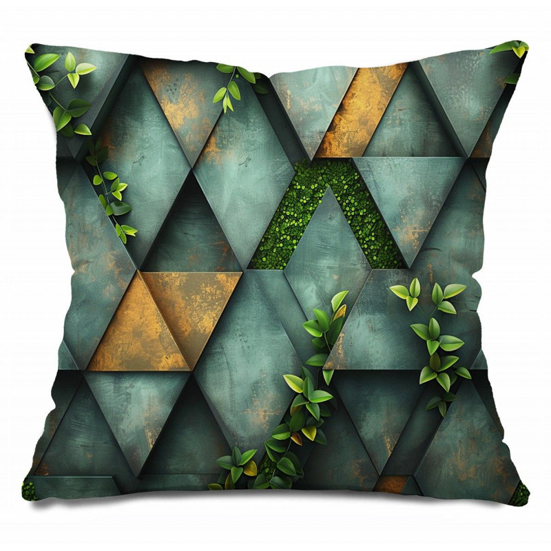 Cotton Blend Reversible Throw Pillow, 18"H x 18"W