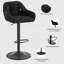 Akber Swivel Upholstered and Chenille Adjustable Height Bar Stool with Steel Frame-1260733221