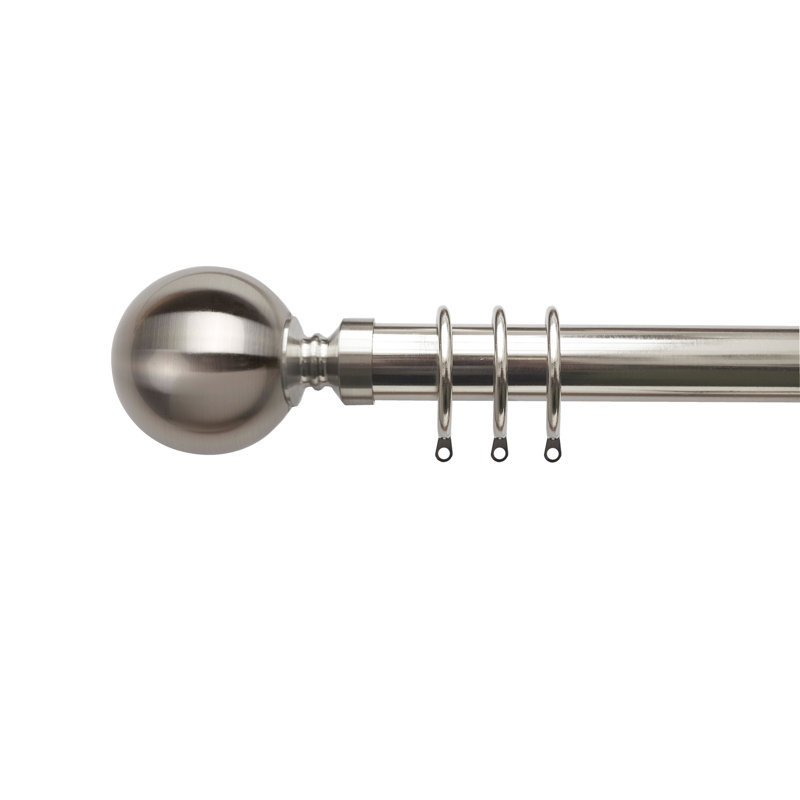 Anieyah 35mm Ball Pole, Satin Silver, 7.60cm H x 240cm W x 13.10cm D