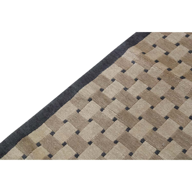 Hand Knotted Wool Geometric Area Rug