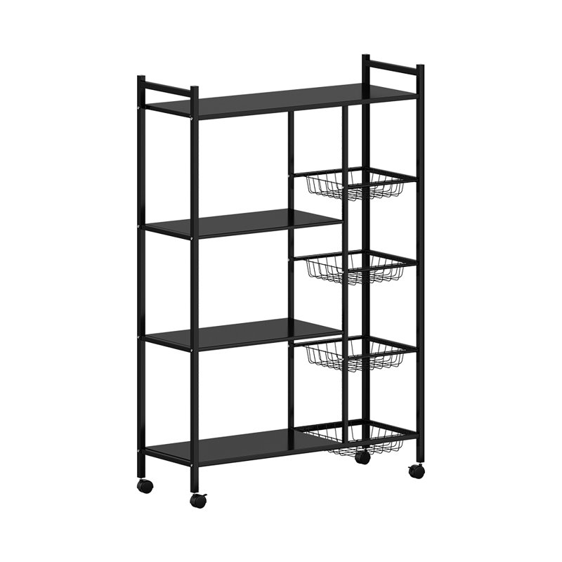 Multi-tiered Kitchen Microwave Storage Rack with Wheels, 134cm H x 90cm W x 32cm D