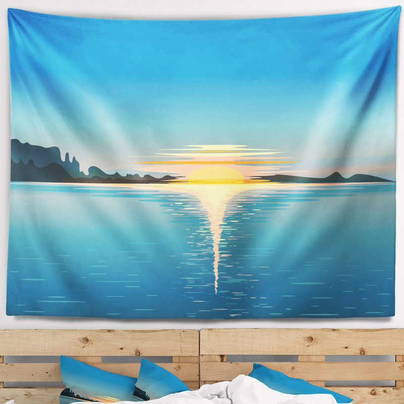 Tapisserie de soleil pour évier seascape sea, H 32 po x l 39 po