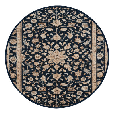 Tapis bleu turc lavable à la machine