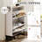 Rustic Farmhouse Shoe Cabinet with 2 Flip Drawers, Back Panel, Removable Shelves, and 2 Movable Hooks, Adjustable Metal Feet for a Stylish Entryway Organizer,White-1152464768