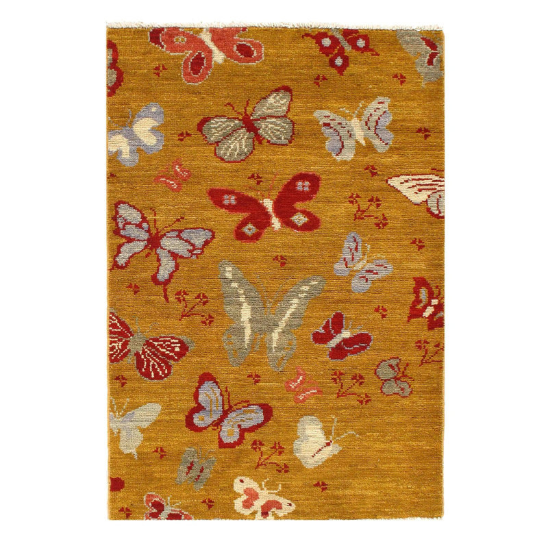 Maguette Wool Area Rug in Gold