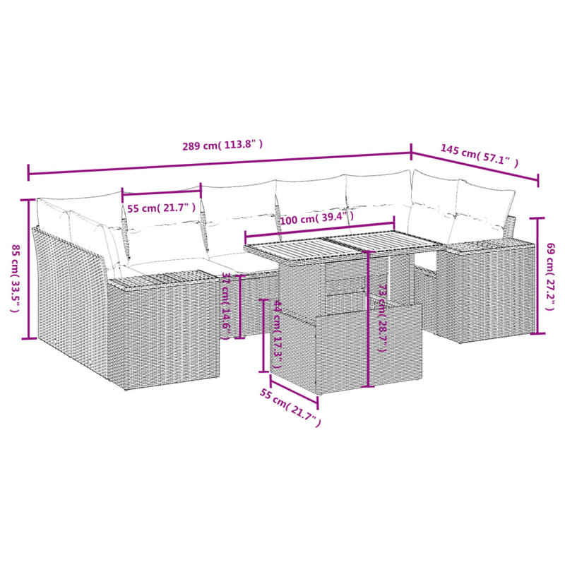 Vidaxl Garden Sofa Set