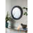 23.5" Circle Wall Mirror With Wooden Black Frame