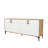 Stylish Console Table with Wall-Mount Option, Oak & White Finish, 70.9 x 31.5 x 17.7 inches | 100% Melamine Coated Chipboard, Durable Plastic Legs | Multiple Shelves for Storage, Modern Design for Living Room & Entryway