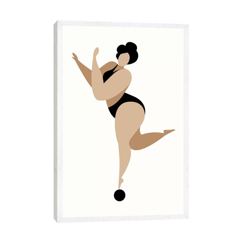 Dancing Queen-Black by Kubistika - Print on Canvas, 101.6cm H x 66.04cm W x 3.81cm D, White Floater Framed