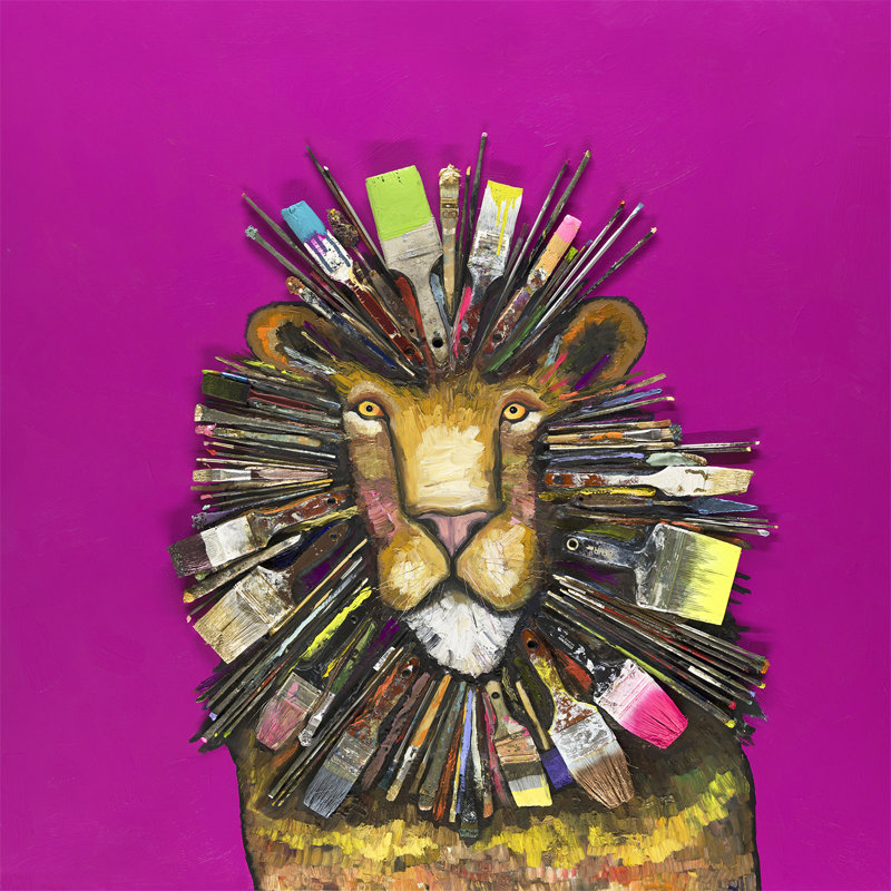 «Paintbrush Lion», reproduction d'art sur toile, H 12 po x l 12 po, Toile tendue