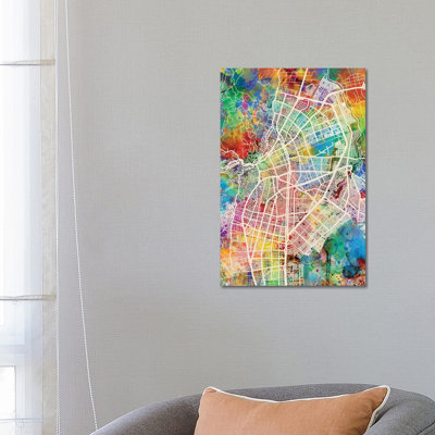 Cali Colombia City Map I by Michael Tompsett - Wrapped Canvas Gallery-Wrapped Canvas Giclée