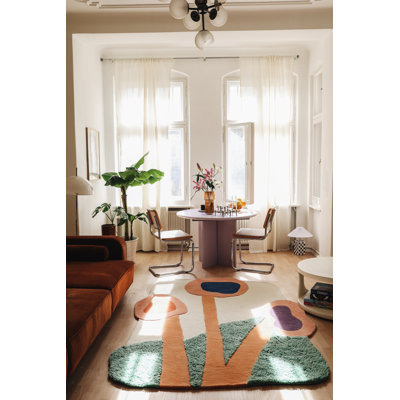 Floral Wool Hand Woven Area Rug